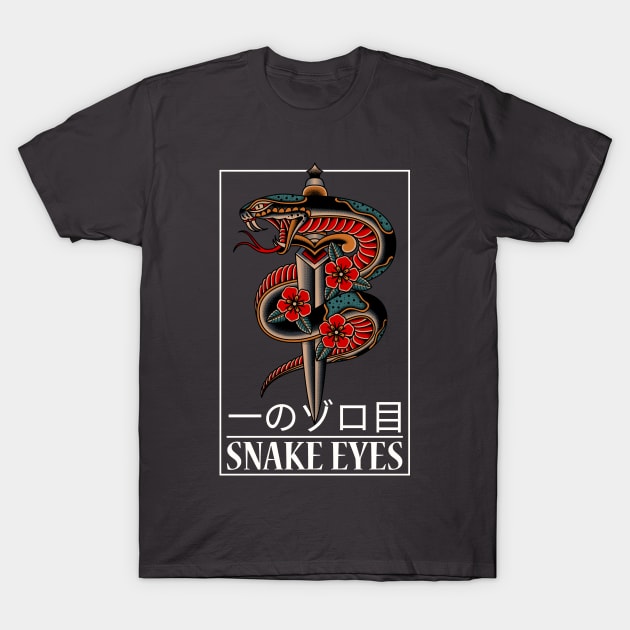 Snake Eyes Dagger T-Shirt by Tip Top Tee's